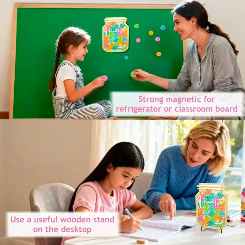 Nexaeta Magnetic Reward jar, Personalized Smiley face Token Reward jar, Classroom Management Tool, Back to School Gift (Smiling face Reward jar（1）) - Image 5